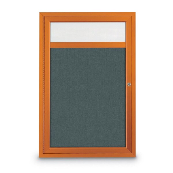 Slim Enclosed Corkboard, 30"x30", Black Alum Frame/Rubber